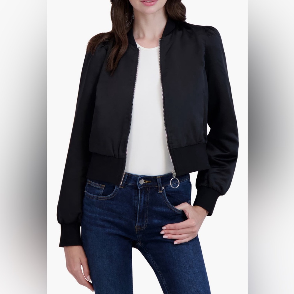 Ookie & Lala, small black Satin Bomber Jacket